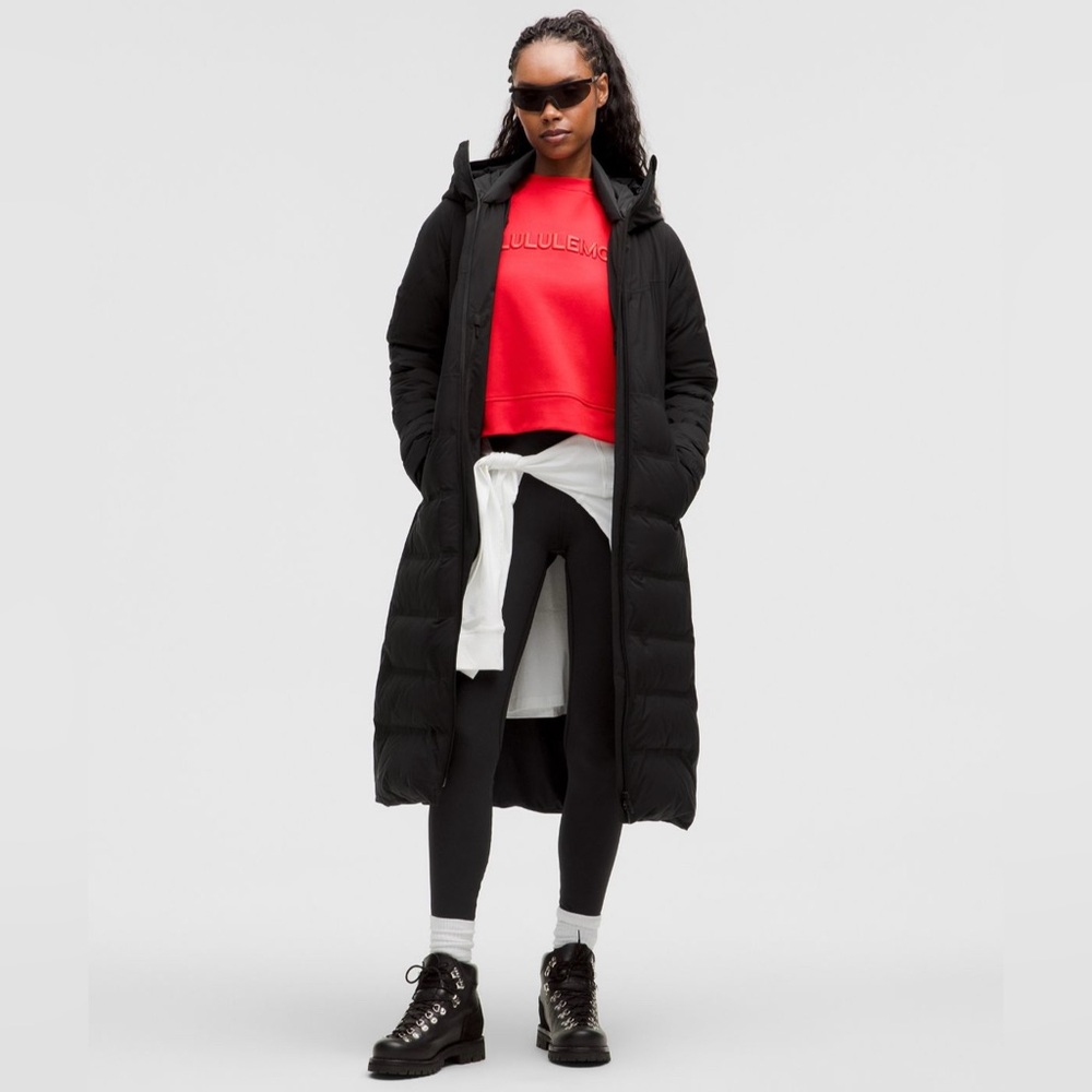 Lululemon StretchSeal Sleet Street 600-Down-Fill Long
Jacket Sz 6 Black NWT
